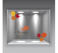 adesivi vetrine foglie autunno collezione inverno negozi vetrofanie decori a0630
