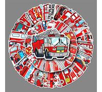 Adesivi vigili del fuoco, 50 pezzi, in vinile, per bicicletta, moto, auto, bottiglie d'acqua, laptop, skateboard, bagagli, valigia, impermeabili, fantastici adesivi per adulti e ragazzi