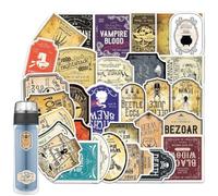 Adesivi vintage per Halloween, 50 pezzi, etichette impermeabili per decorare bottiglie, scrapbooking, diari e computer portatili, forniture artigianali a tema