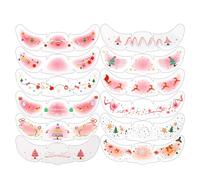 Adesivi Viso Natalizi - 12 Pezzi Fiocchi Di Neve Stelle Renna Strumento Trucco | Trucco Viso Natale - per Spettacoli Viaggi Estivi Feste Servizio Fotografico Autunno Halloween