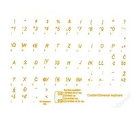 AdesiviTastiera.it - Adesivi lettere tastiera Croato sloveno fondo trasparente lettere gialle