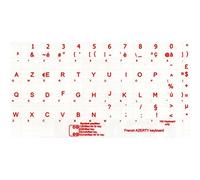 AdesiviTastiera.it - Adesivi lettere tastiera Francese fondo trasparente lettere rosse