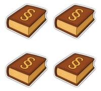 Adesivo: 150 mm, 4 pezzi - XL codice di legge paragrafo simbolo per porte cancelleria tribunale