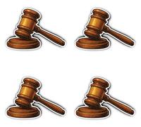 Adesivo: 150 mm, 4 pezzi - XXL Richterhammer Vinyl Sticker per porta candidatura auto