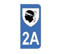 Adesivo 2 a con Stemma Corsica Targa Moto (6,3 x 2,9 cm)