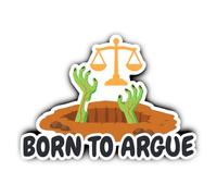 Adesivo: 200 mm, 1 pezzo - Born To Argue Zombie Justiz XXL Targa per porta