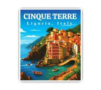 Adesivo: 200 mm, 1 pezzo, Cinque Terre Liguria Italy Mega Viaggio Vinile Sticker