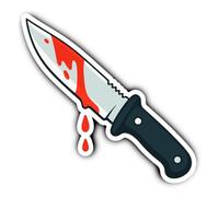 Adesivo: 300 mm, 1 pezzo - Mega coltello sanguinoso adesivo da parete per diritto penale o evento criminale