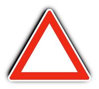 Adesivo: 300 mm, 1 pezzo - triangolo di avvertimento - (rosso/bianco) - StVO