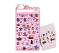 Adesivo 3D - Adesivi creativi in rilievo per bambini | Vibrante cartone animato orso coniglio, manuale colorato diario artigianale set di decorazioni per telefono per progetti artigi