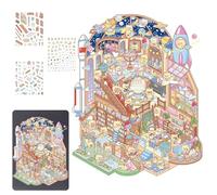 Adesivo 3D con scene di cartoni animati, adesivi per la casa, fatti a mano, per il giorno del Ringraziamento, Natale, Capodanno cinese, San