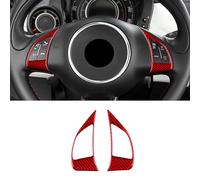 Adesivo 3D Logo per Volante per Fiat 500 2008-2023, Adesivi per Volante Logo Auto Volante Adesivo Corpo Emblema Trim Stemma per Auto,Red-B