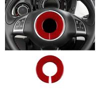 Adesivo 3D Logo per Volante per Fiat 500 2008-2023, Adesivi per Volante Logo Auto Volante Adesivo Corpo Emblema Trim Stemma per Auto,Red-C