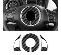 Adesivo 3D Logo per Volante per Fiat 500 Abarth 595 2012-2023, Adesivi per Volante Logo Auto Volante Adesivo Corpo Emblema Trim Stemma per Auto,Black-A
