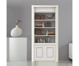 Adesivo 3D per porta della biblioteca, decorazione da parete per camera da letto e bagno, facile da applicare