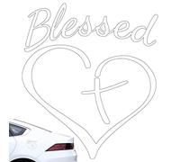 Adesivo a forma di croce di Gesù per auto, con cuore d'amore, adesivo cristiano, con croce e cuore, decorazione cava per tablet SUV e pareti Tsuchiya