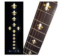 Adesivo a intarsio per chitarre e basso, Fleur de Lys - Bianco perla