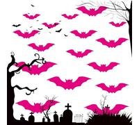Adesivo A Parete - Batti Da Parete Di Halloween | 16 Pezzi Adesivi Di Pipistrelli Pieghevoli 3D Da 16 Pezzi Per Ragazze Halloween Party | Arredamento Fai -da -te All'aperto Interno Per Porta, Finestra