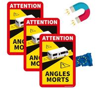 Adesivo ad angolo morto Francia - Angles Morts magnete camper e autobus - targa magnetica auto 17 x 25 cm - Adesivo per camper