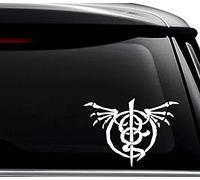 Adesivo adesivo con simbolo dell'Ira dell'Agnello di Dio, da utilizzare su computer portatile, casco, auto, camion, moto, finestre, paraurti, pareti e decorazioni, dimensioni 15,2 cm, larghezza 15 cm, colore bianco opaco