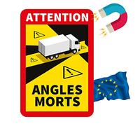 Adesivo Angolo Cieco camion Francia - Punti ciechi per camion e bus - Attention Angles Morti 17 x 25 cm - adesivi magnetici per veicoli (1 pezzo)