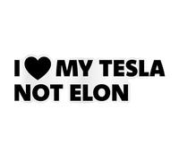 Adesivo anti-elon per auto Tesla Vinyl Sticker Trasparente Car Wrapping Film (I Love My Tesla NOT Elon)