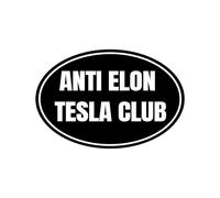 Adesivo anti Elon Tesla Club Tesla Model X Y 3 nero bianco decalcomania Tesla Musk decalcomania paraurti auto aderente divertente regalo per proprietari di Tesla rimpiangere Elon Musk (rotondo Anti