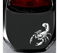 Adesivo auto scorpione riflettente Adesivi 70x40cm, 1 pezzi Decalcomanie resistente all'abrasione, Maschera i graffi(Bianco)