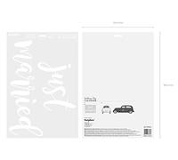 Adesivo Auto Sposi JUST MARRIED Matrimonio Bianco - Wedding & Party 33 x 45 cm