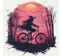 Adesivo auto XXL 30X30 strega su una bicicletta adesivo