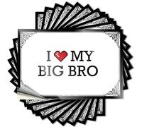 Adesivo autoadesivo con scritta "I Love My Big Bro" (6 x 9 cm)