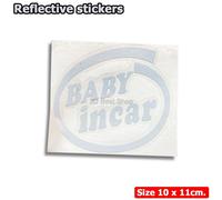 Adesivo Baby In Car JDM Style Vinile Dicut Bianco Riflettente buone dimension...