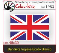 Adesivo Bandiera Inglese Grande Bordo Bianco cm. 45x30 - 000456 by Colorkit