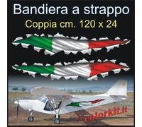 Adesivo Bandiera Italiana effetto strappo coppia cm.120x24 tricolore by Colorkit