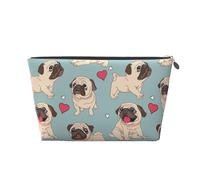 Adesivo blu del carlino, Borsa da toilette Borsa per trucco Borsa per cosmetici Borsa da toilette da viaggio portatile