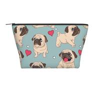 Adesivo blu del carlino, Borsa da toilette Borsa per trucco Borsa per cosmetici Borsa da toilette da viaggio portatile