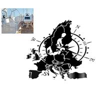 Adesivo bussola per interni ed esterni (RPt 53) (9 cm, nero/grigio 13/1)