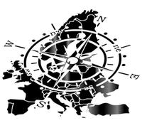 Adesivo bussola per interni ed esterni (RPt 53) (9 cm, nero/grigio 3/1)