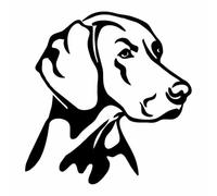 Adesivo cane razza Bracco di Weimar (weimaraner) mod. 2 Prespaziato colore nero cm. 14