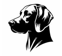 Adesivo cane razza Bracco di Weimar (weimaraner) mod. 6 Prespaziato colore nero cm. 10