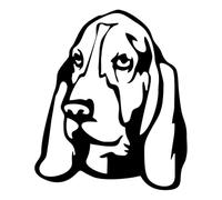 Adesivo cane razza Bracco Italiano mod. 1 Prespaziato colore nero cm 15