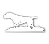 Adesivo cane razza Bracco Italiano mod. 5 Prespaziato colore Bianco cm. 24