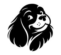 Adesivo Cane razza Cavalier King Charles Spaniel mod. 2 Prespaziato colore nero cm. 12