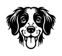 Adesivo cane razza Epagneul Breton mod. 1 Prespaziato colore nero cm. 10