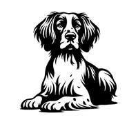 Adesivo cane razza Epagneul Breton mod. 3 Prespaziato colore nero cm. 12