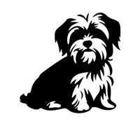 Adesivo cane razza Maltese mod. 2 Prespaziato colore nero cm. 10