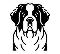 Adesivo cane razza San Bernardo mod. 2 Prespaziato colore nero cm. 32