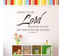 Adesivo Citazione Proverbi 16 Impegnarsi con il Signore Whatever You Do Bible