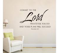 Adesivo Citazione Proverbi 16 Impegnarsi con il Signore Whatever You Do Bible