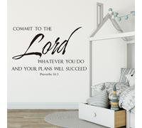 Adesivo Citazione Proverbi 16 Impegnarsi con il Signore Whatever You Do Bible